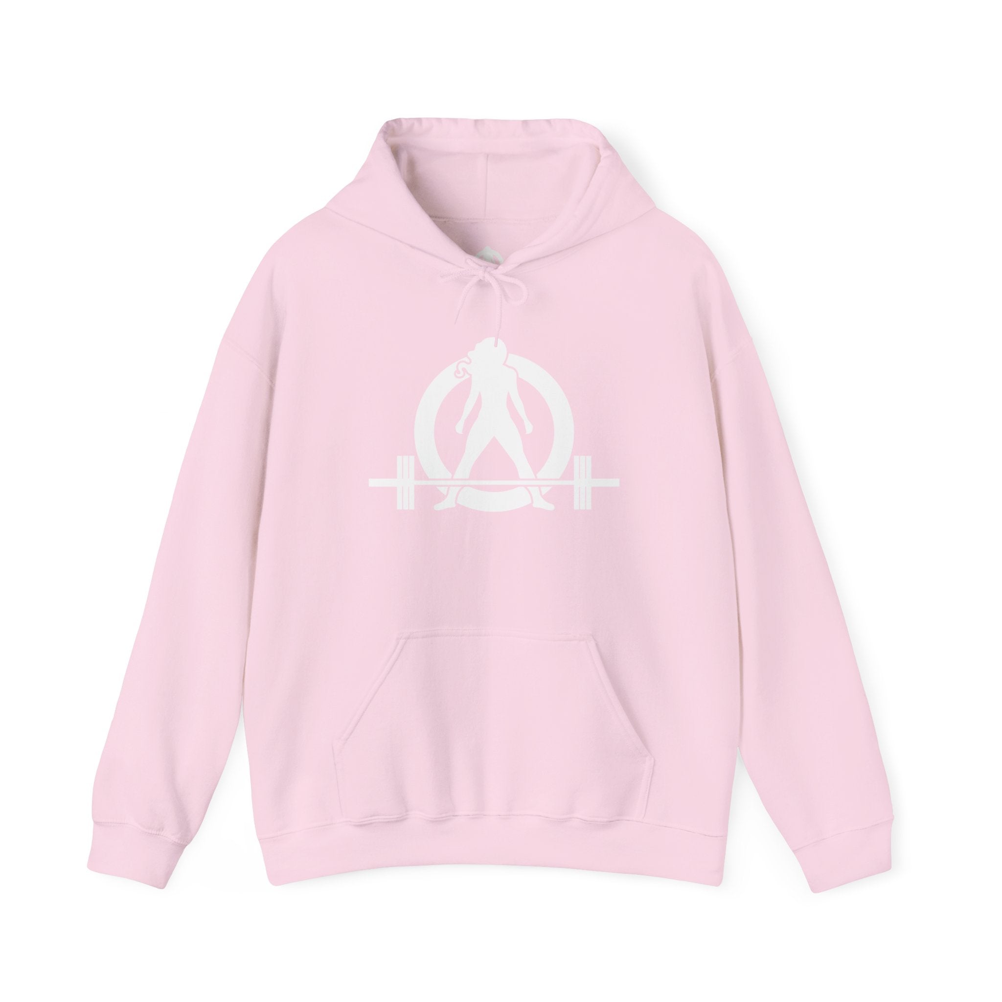 Lift Heavy Run Fast - Unisex Heavy Blend Hooded Sweatshirt - Front White & Back Logo