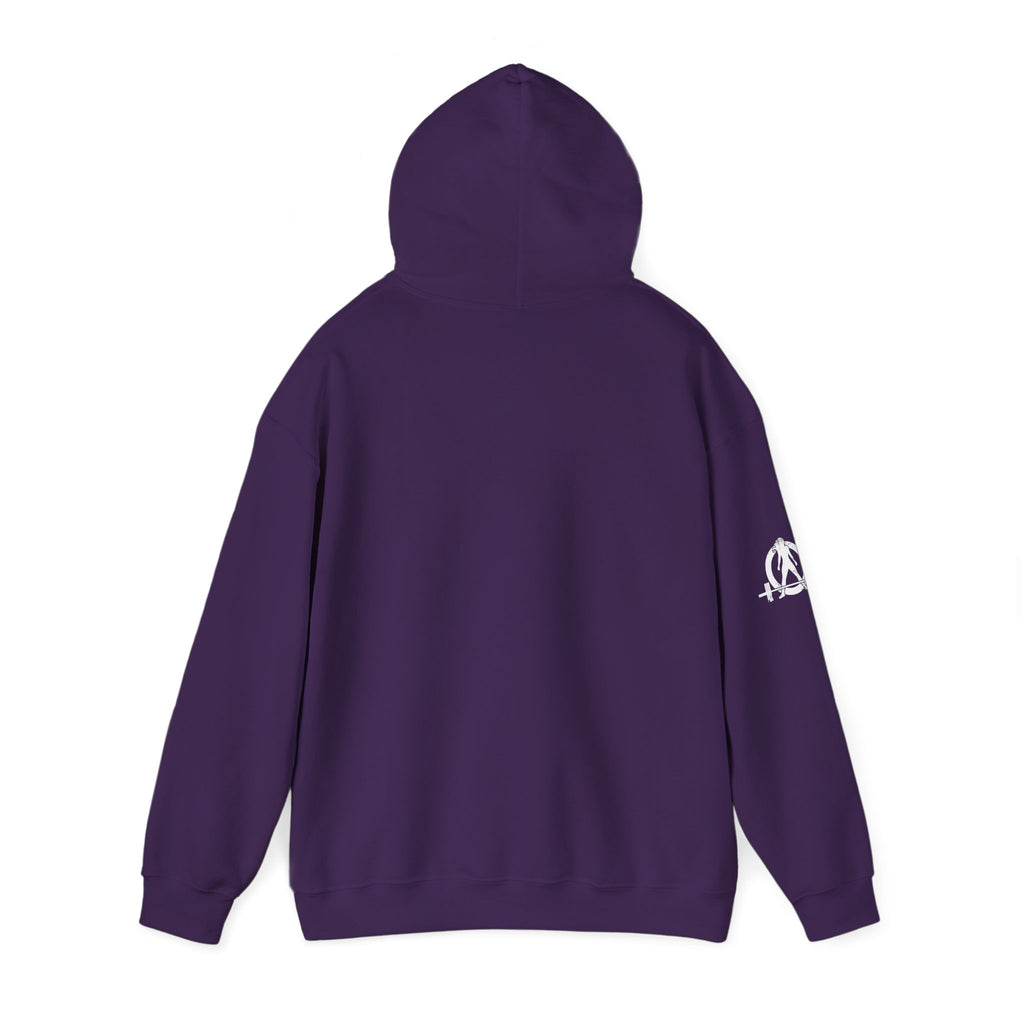 Lift Like.A Girl - Unisex Heavy Blend Hooded Sweatshirt - White Logo on Front & Right Sleeve