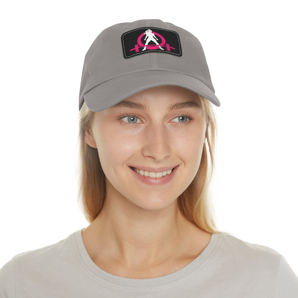 Distressed - Dad Hat with Leather Patch (Rectangle) - Color Font
