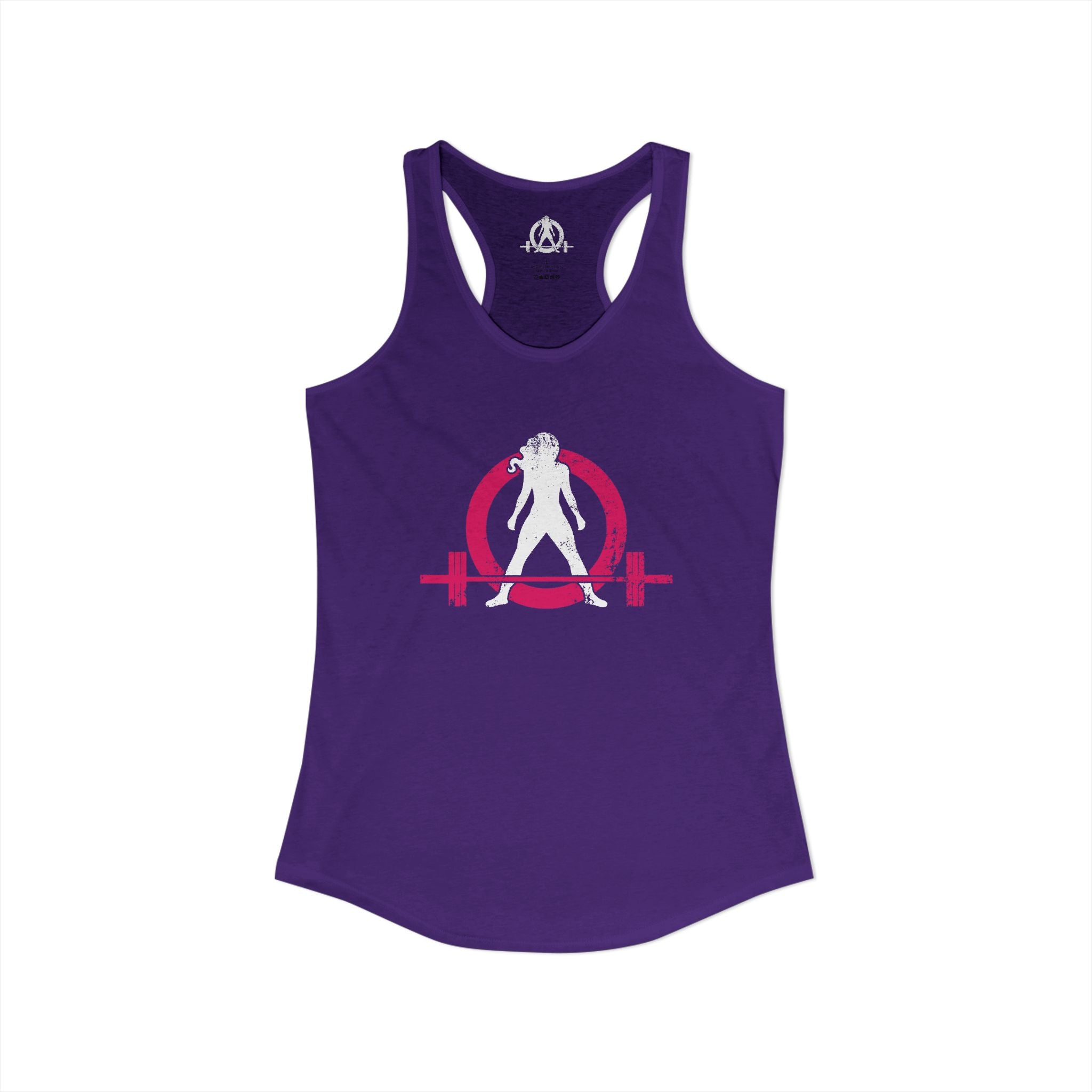 Women's Ideal Racerback Tank - Distressed  Color Distressed Logo Front & Plain Back