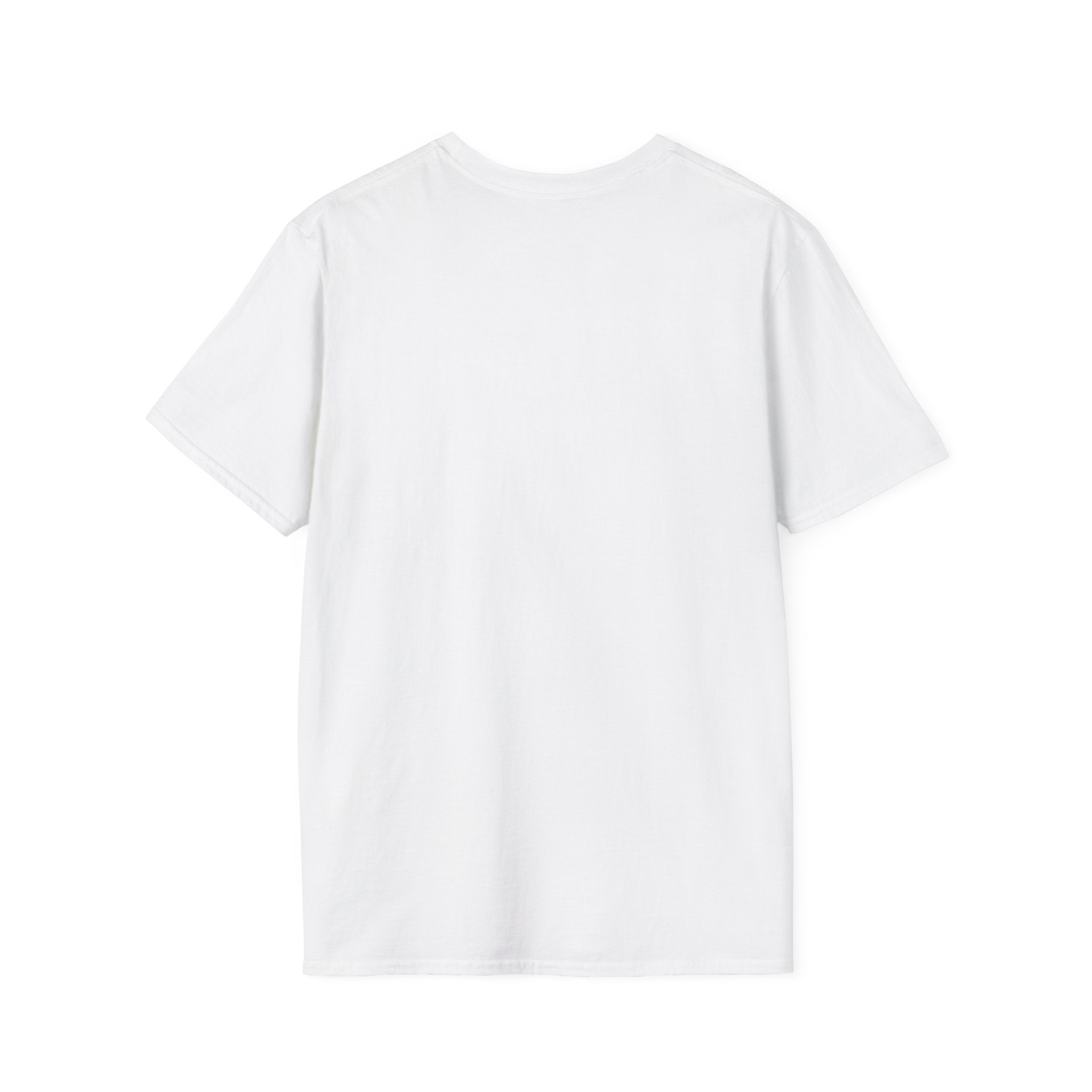 45 + 45 = 135 - Unisex Softstyle T-Shirt - Black Print on Front Plain Back