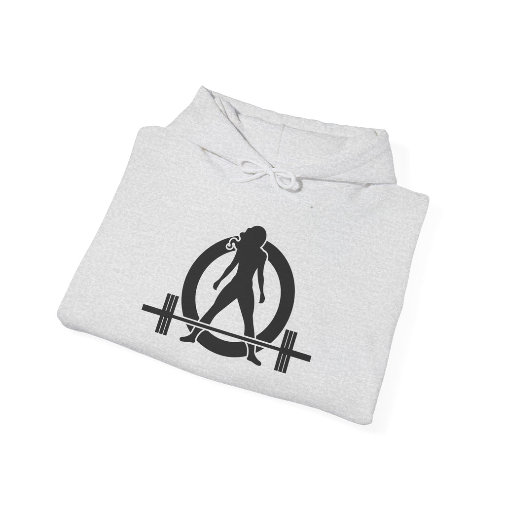 Lift Heavy Run Fast - Unisex Heavy Blend Hooded Sweatshirt  - Front & Back Black Logo