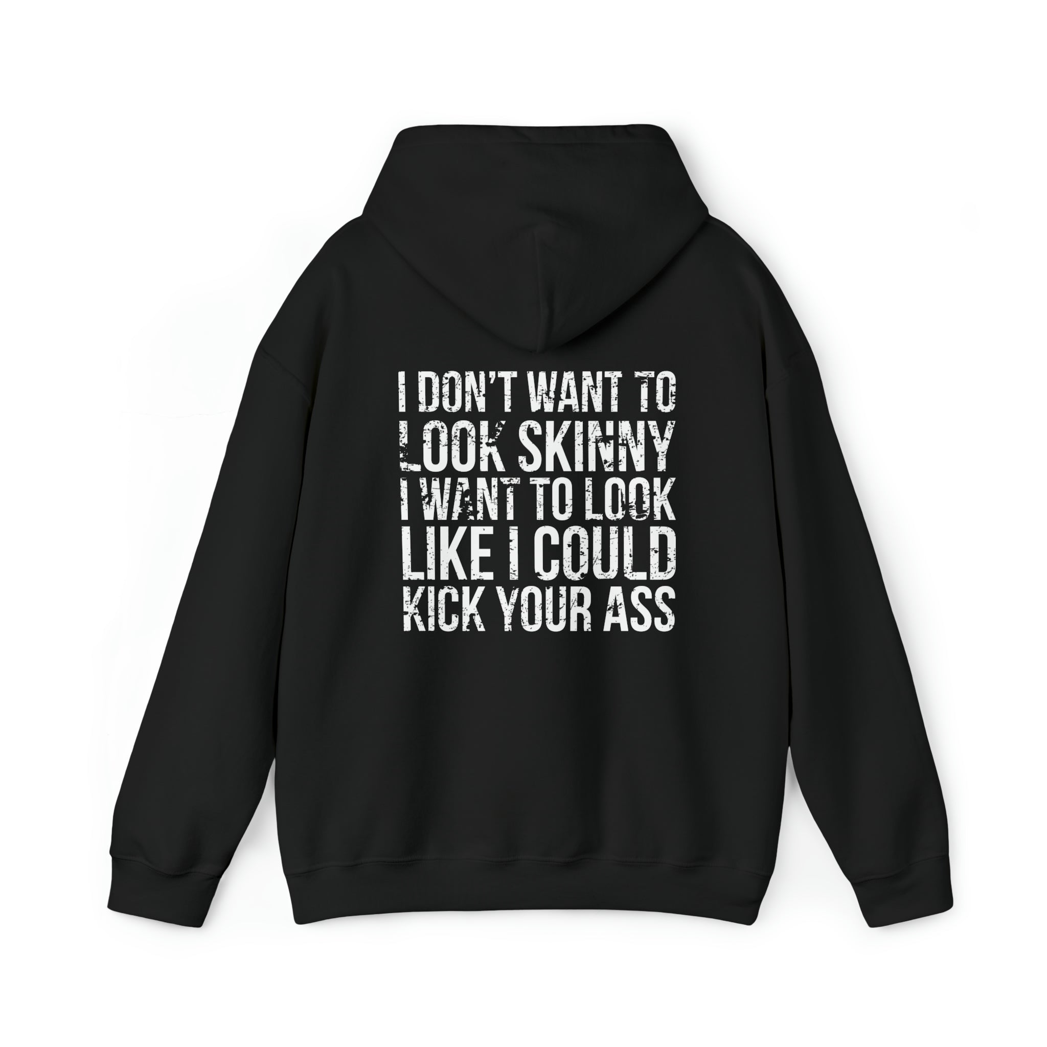 Kick Your Ass - Distressed White Logo  - Unisex Heavy Blend Hooded Sweatshirt (BEST SELLER)