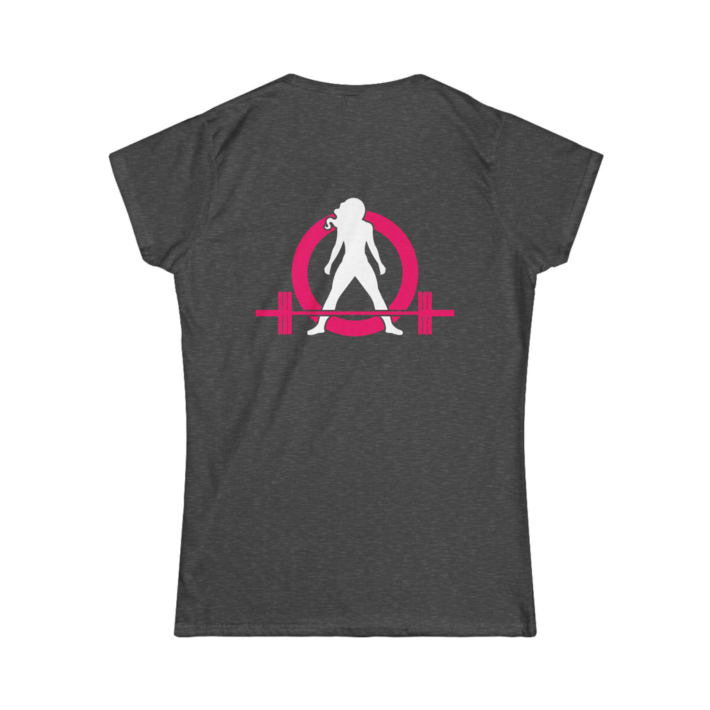 Coffee & A Barbell - Women's Softstyle Tee - Front Logo & Color Back
