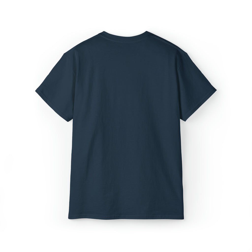 Unisex Ultra Cotton Tee - Distressed White Logo - Plain Back