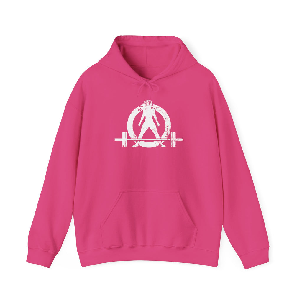 Distressed Logo - Unisex Heavy Blend Hooded Sweatshirt - White Logo - Plain Back  (BEST SELLER)