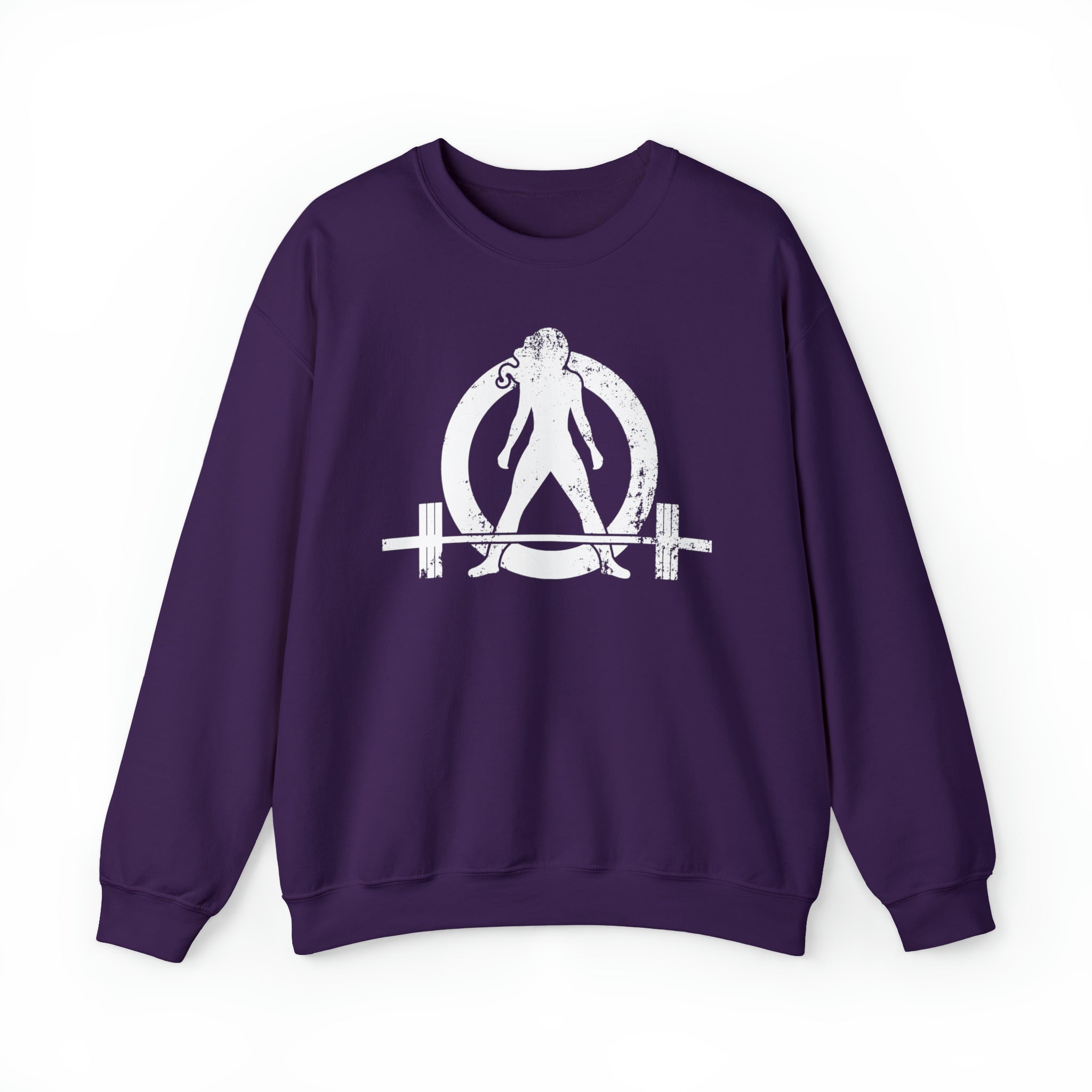 Unisex Heavy Blend™ Crewneck Sweatshirt - Distressed Logo - Plain Back