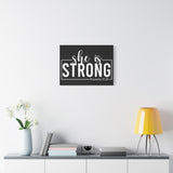 She is Strong - Proverbs 31:25 - Inspirational Canvas Wall Art