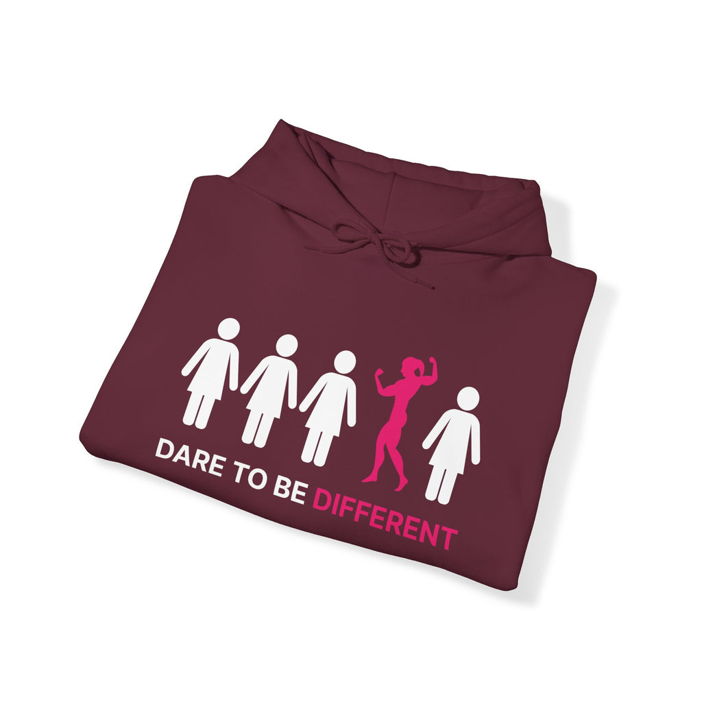 Dare To Be Different Flex - Unisex Heavy Blend Hooded Sweatshirt - White Print on Front & Back