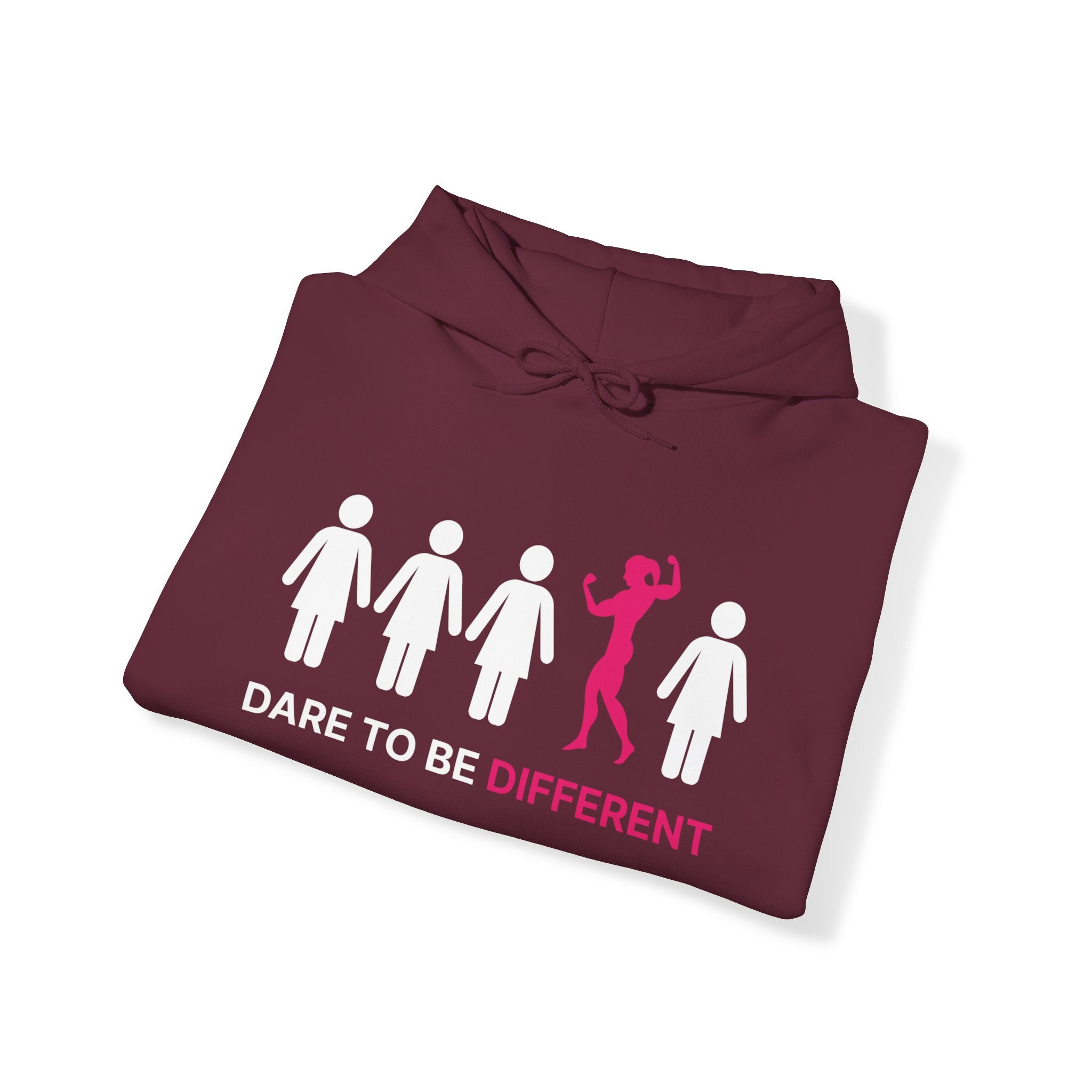 Dare To Be Different Flex - Unisex Heavy Blend Hooded Sweatshirt - White Print on Front & Back