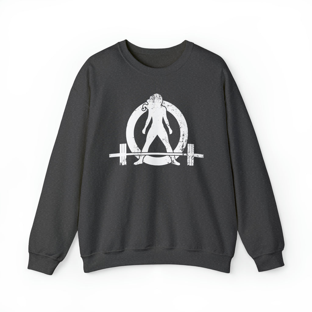Unisex Heavy Blend™ Crewneck Sweatshirt - Distressed Logo - Plain Back