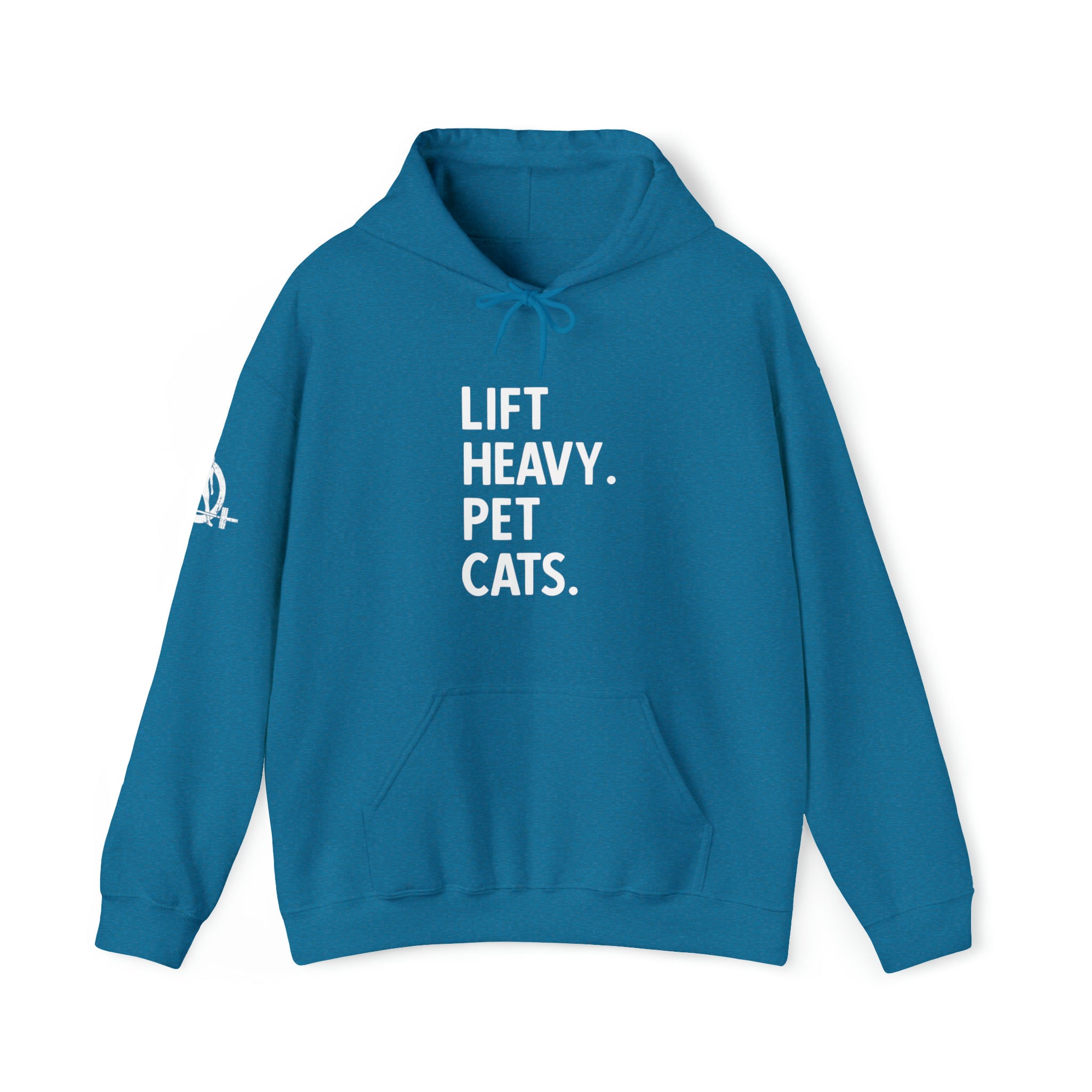Lift Heavy Pet Cats - Unisex Heavy Blend Hooded Sweatshirt - White Front Logo