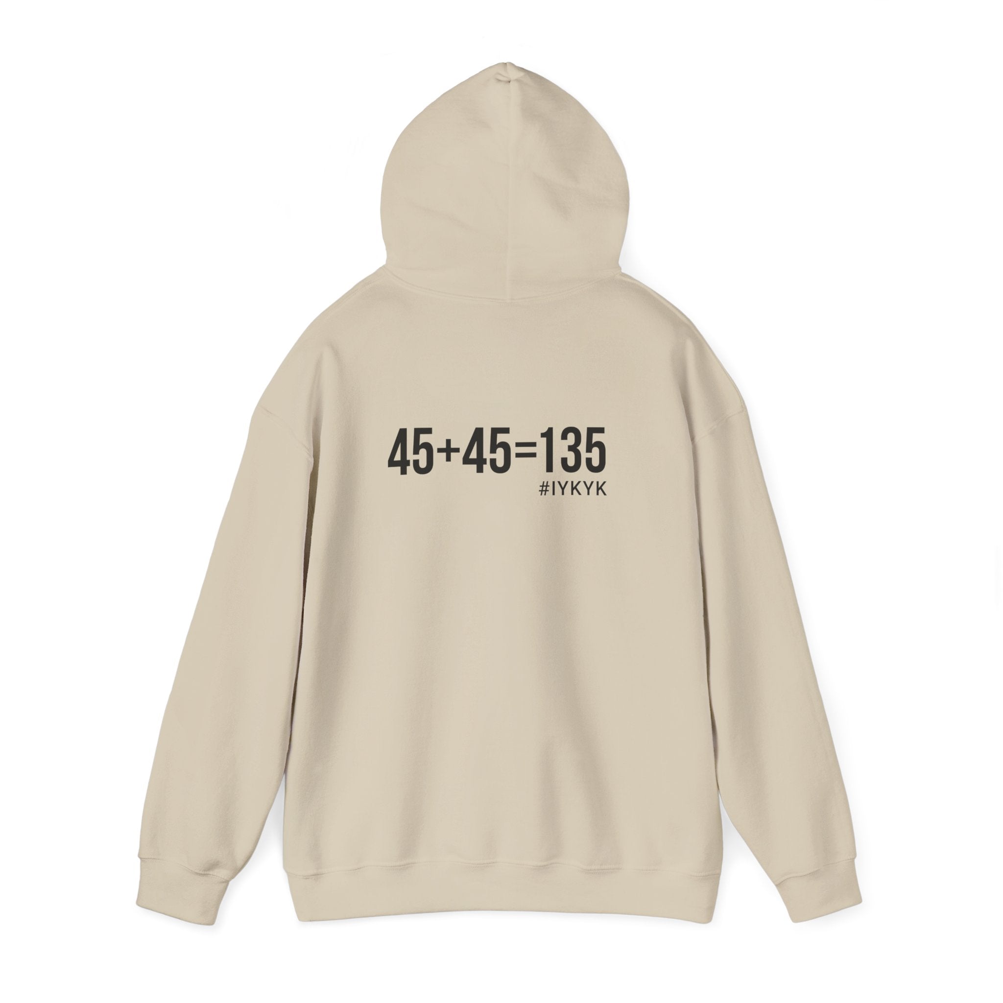 45 + 45 = 135 - Unisex Heavy Blend Hooded Sweatshirt  - Black Logo