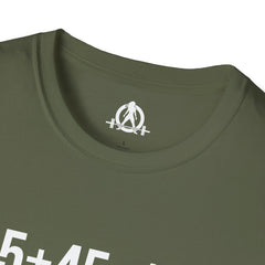 45 + 45 = 135  - Unisex Softstyle T-Shirt - Print on Front Plain Back
