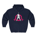 Distressed Logo – Unisex Heavy Blend™ Full Zip Hooded Sweatshirt – Color Inverted Logo