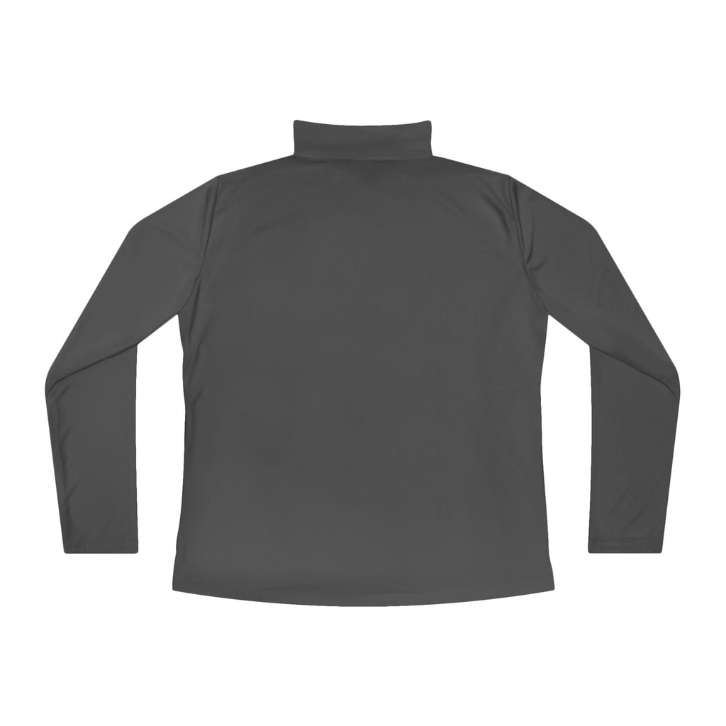 Ladies Quarter-Zip Pullover - Black Distressed Logo