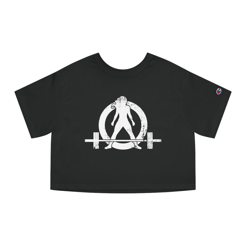 Champion Women's Heritage Cropped T-Shirt - Kick Your Ass White Distressed Logo