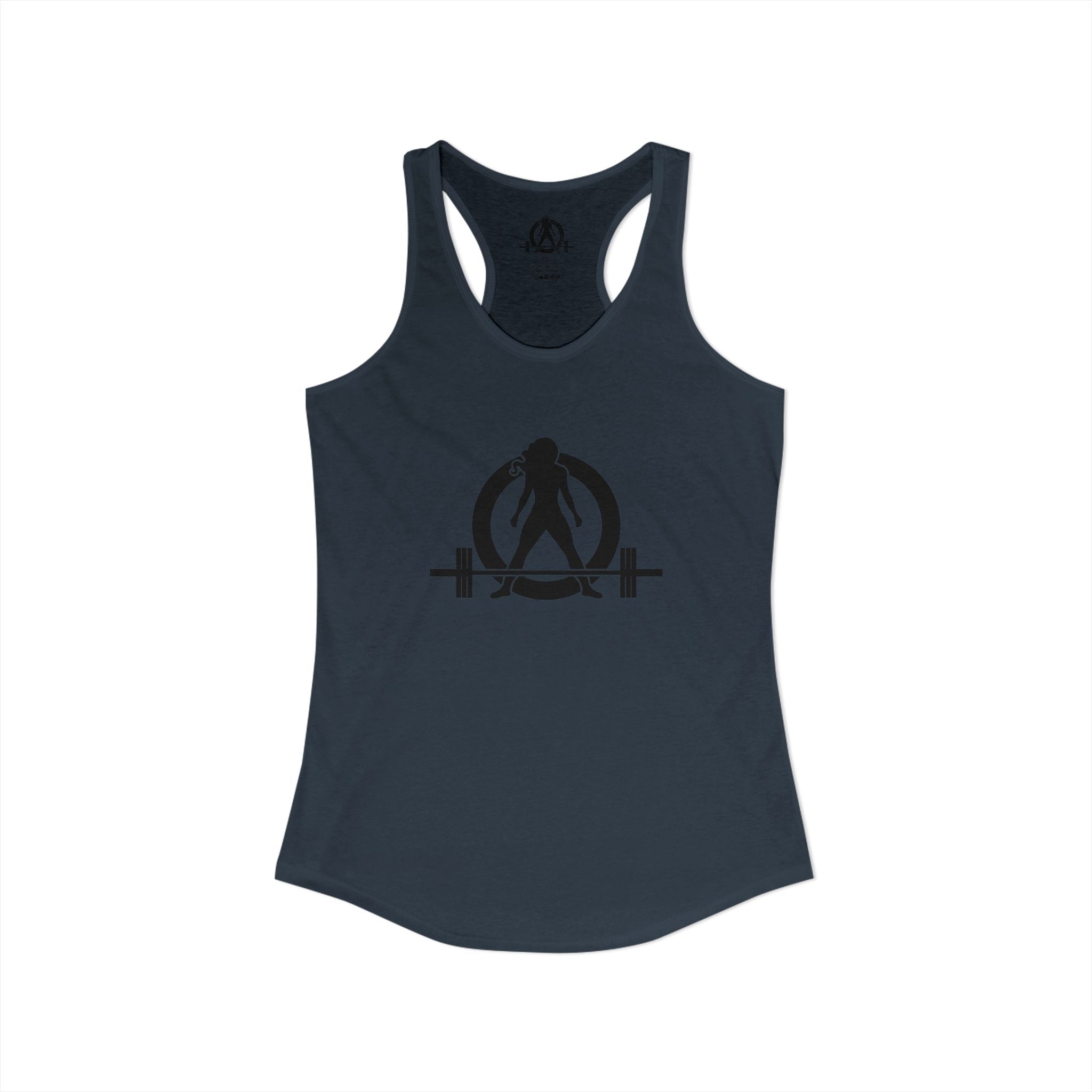 Goal Weight Strong AF - Simple - Women's Ideal Racerback Tank - Black Print Front & Back