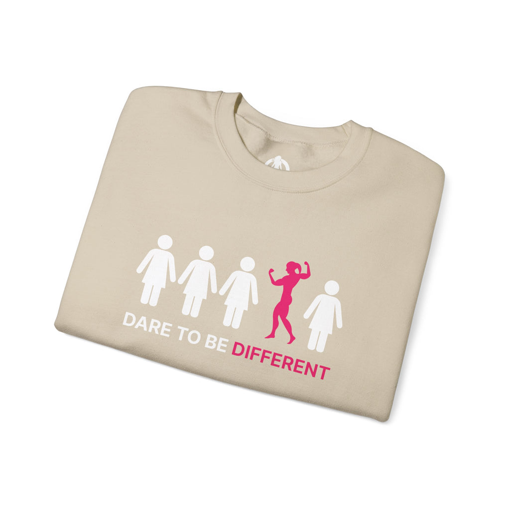 Dare To Be Different - Flex - Unisex Heavy Blend™ Crewneck Sweatshirt - Front  Logo Plain Back