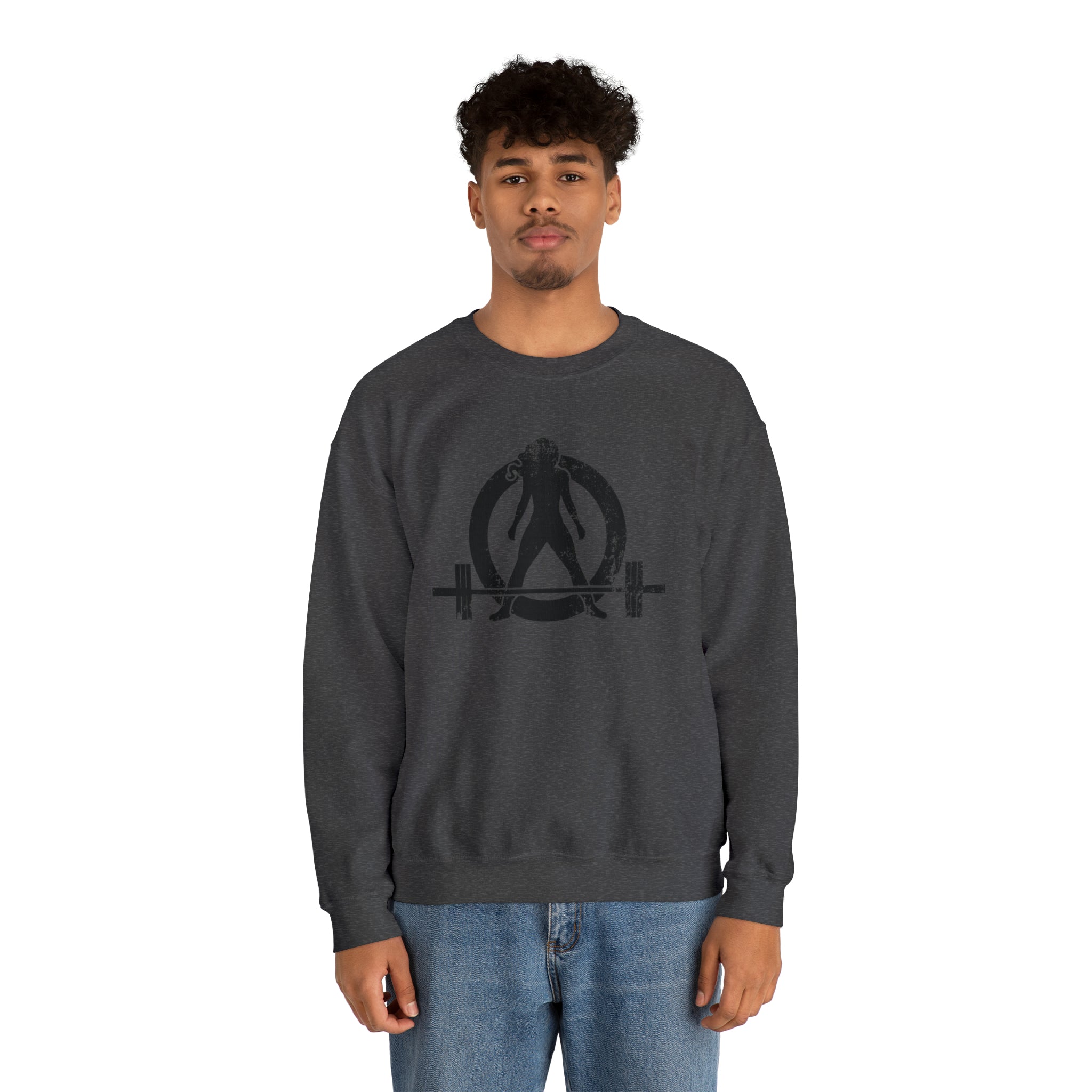 Distressed Logo - Unisex Heavy Blend™ Crewneck Sweatshirt - Black Logo