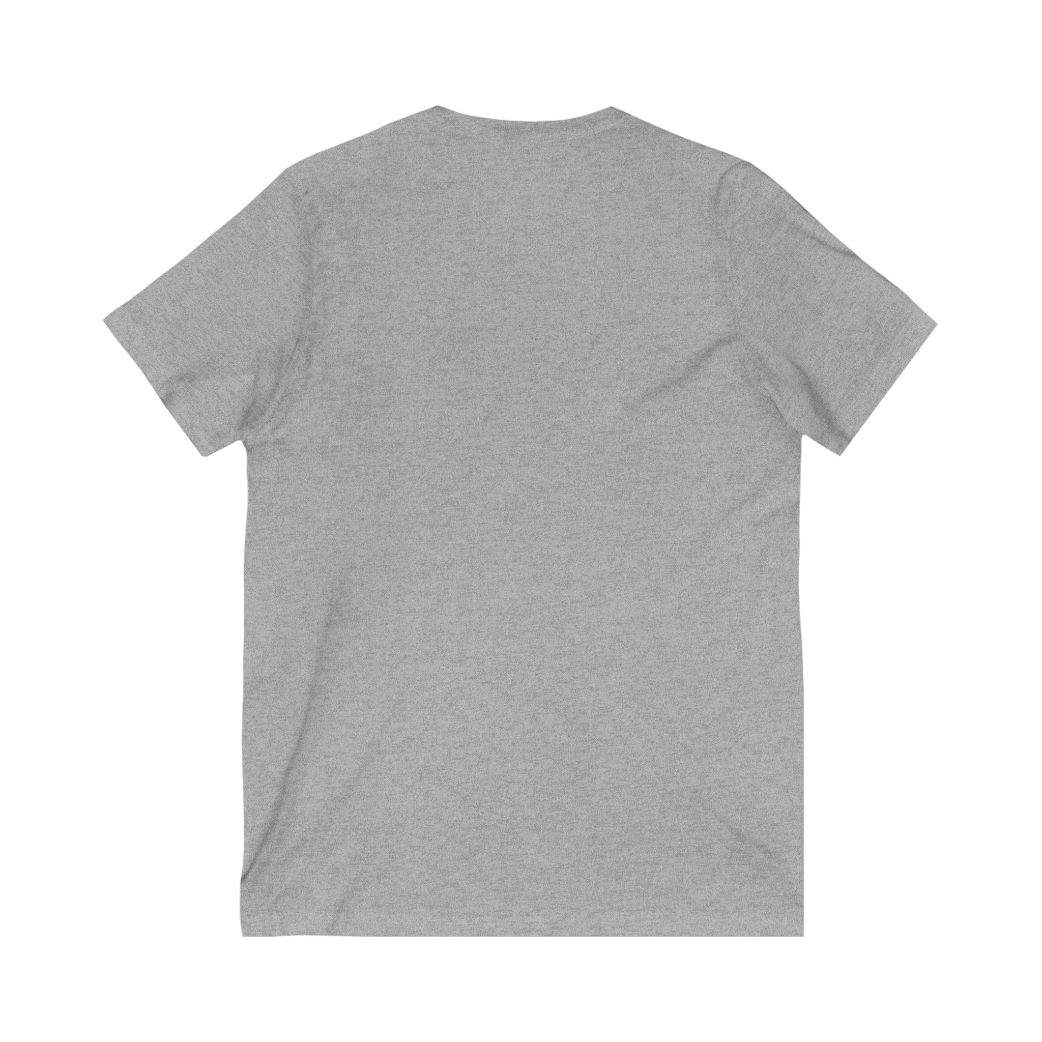 Unisex Jersey Short Sleeve V-Neck Tee -  Distressed Black Logo