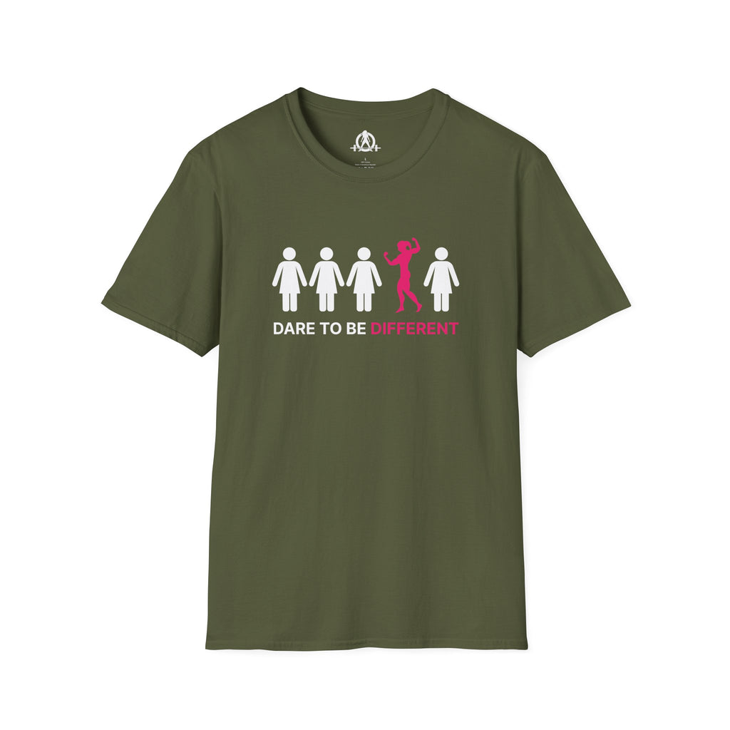Dare To Be Different - Flex - Unisex Softstyle T-Shirt - Logo Front