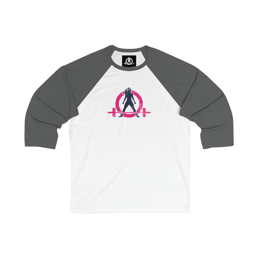3\4 Sleeve Baseball Tee - Distressed Color Logo