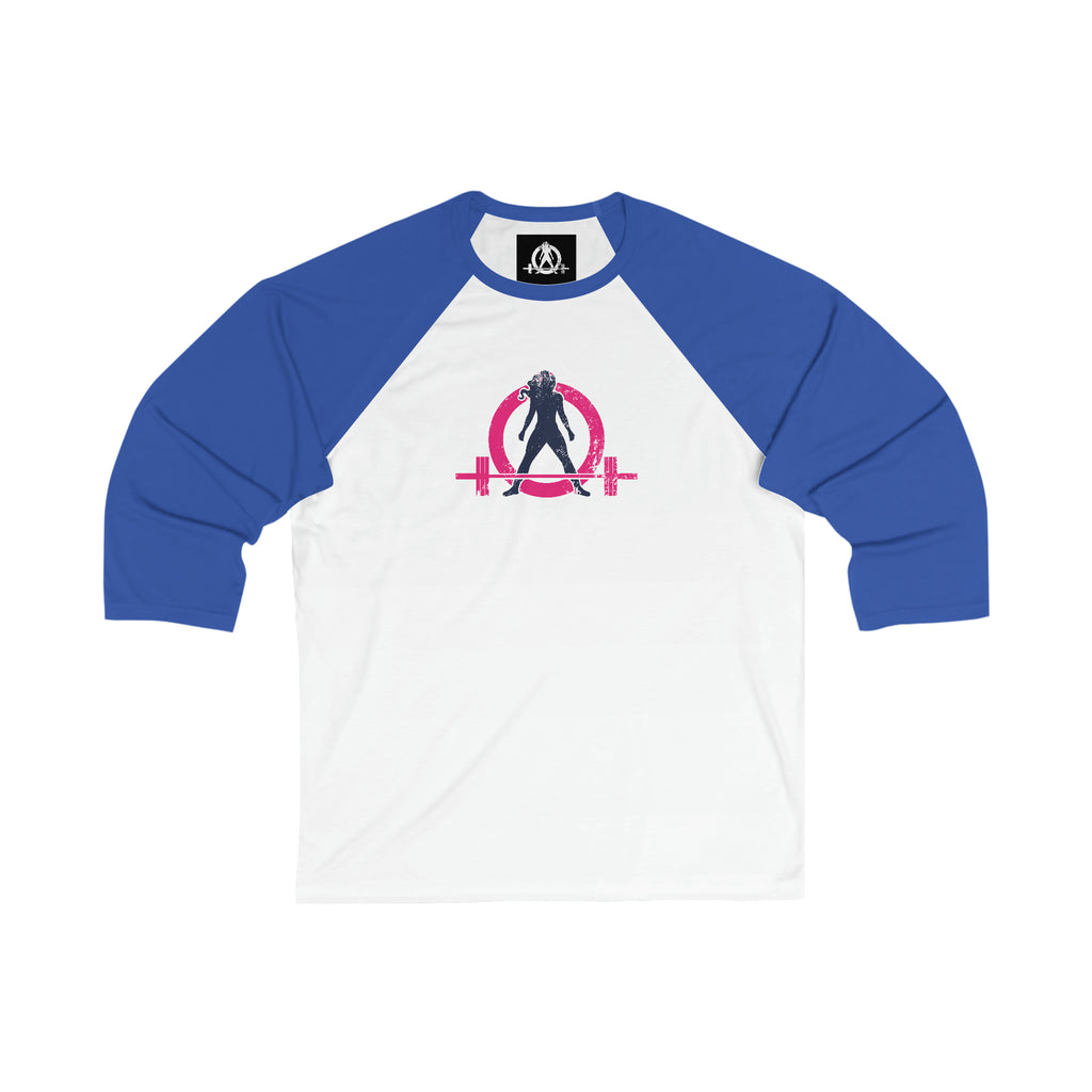3\4 Sleeve Baseball Tee - Distressed Color Logo