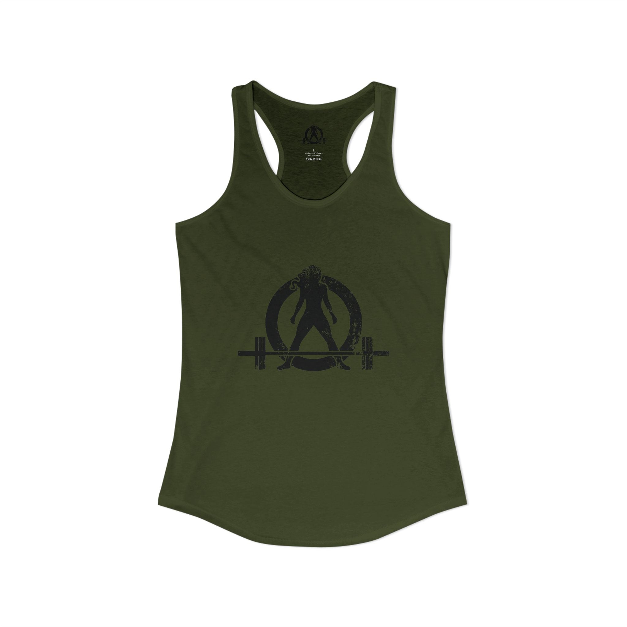 WWLW Distressed Black Logo - Racer Back Tank Top