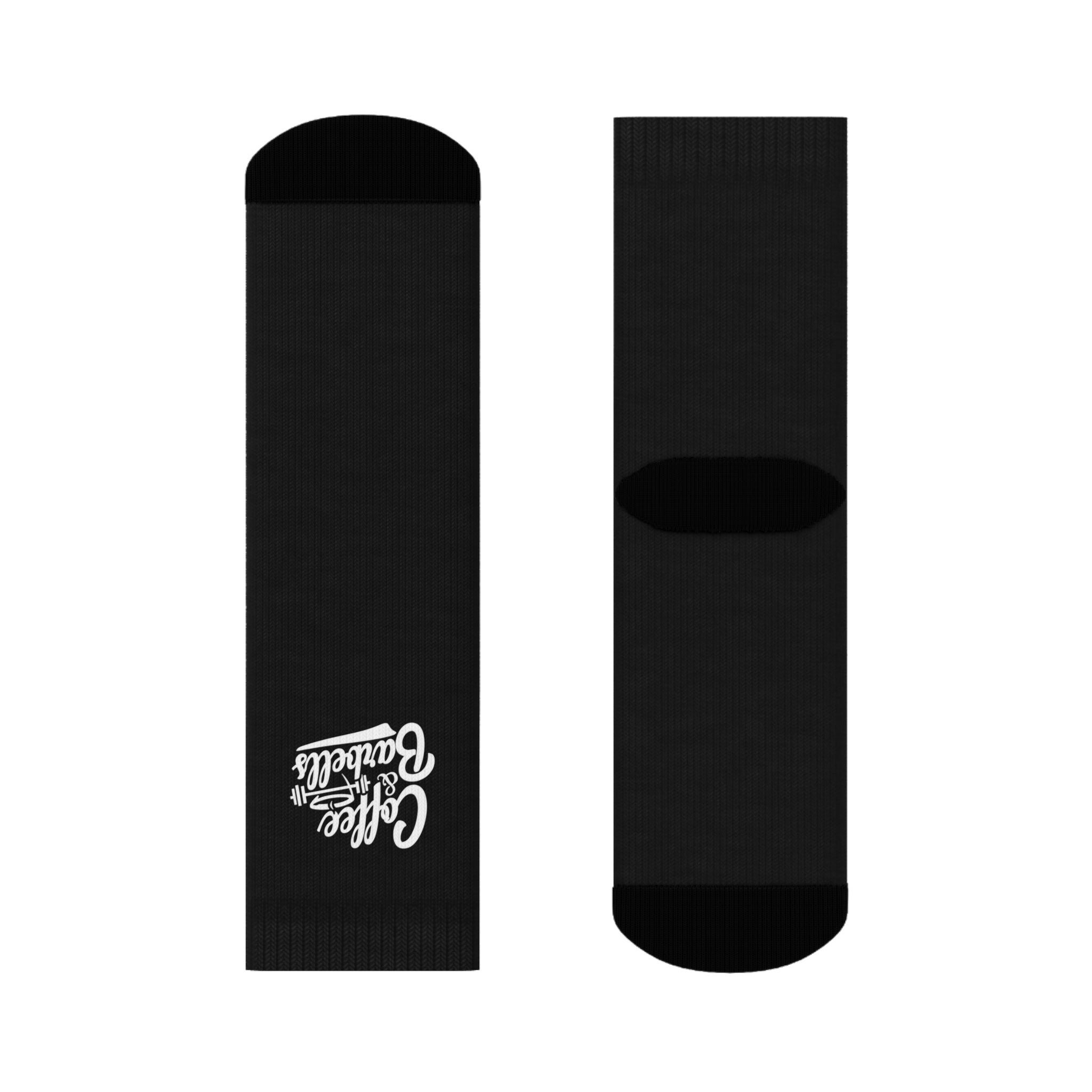 Coffee & Barbells - Socks - Black with White Logo