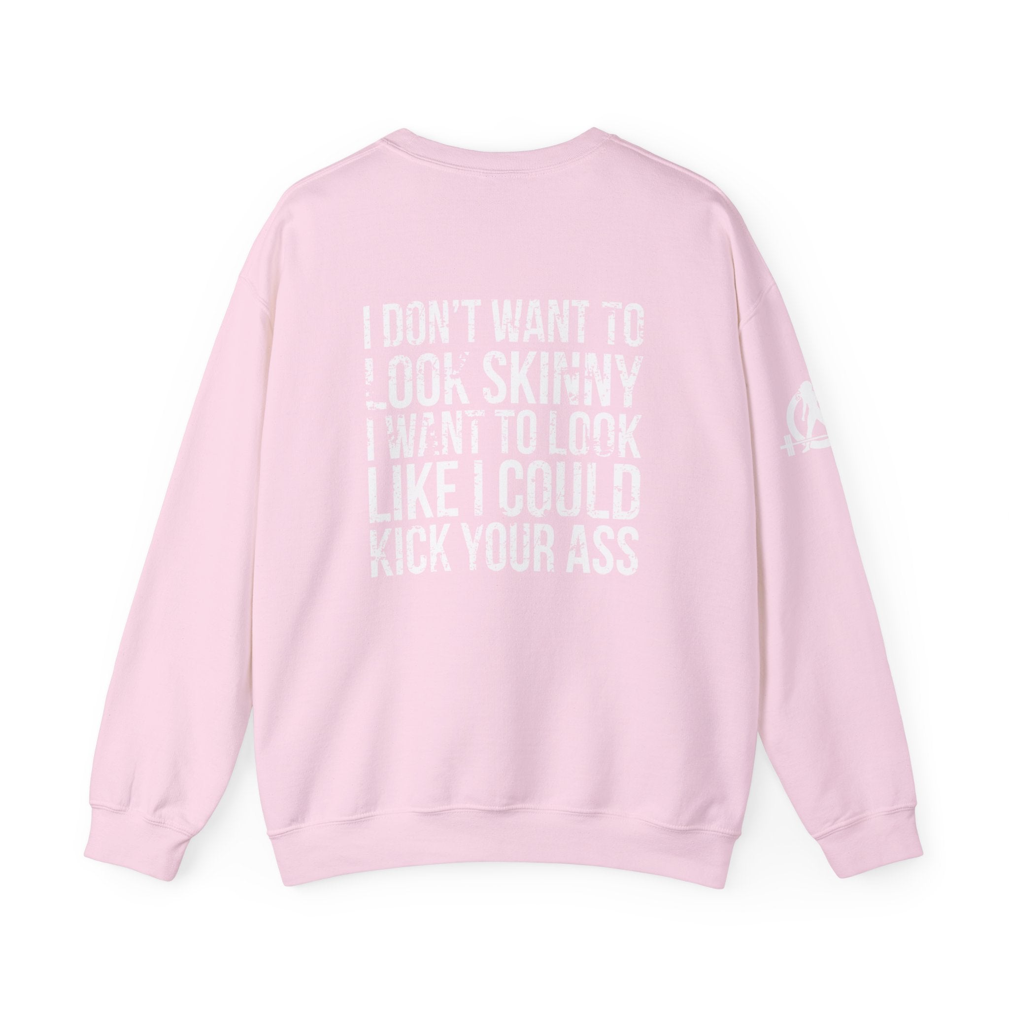 Kick Your Ass - Unisex Heavy Blend™ Crewneck Sweatshirt - Distressed Logo - Plain Back