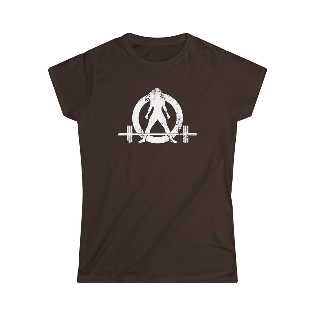 Women's Softstyle Tee - WWLW Distressed Logo - White Logo Front Plain Back