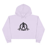 Empowered Crop Hoodie – For Strong Women Who Lift - Black Classic Logo