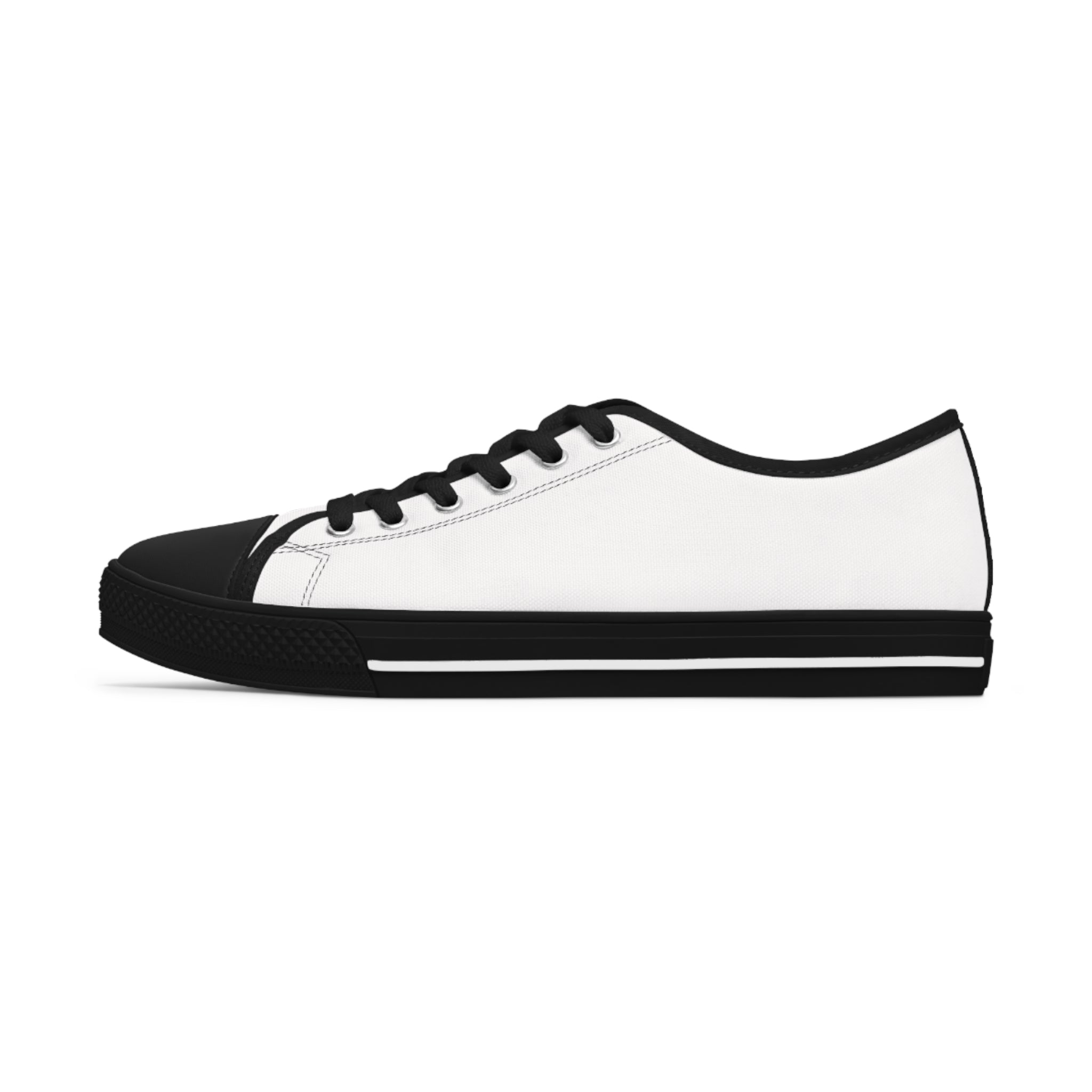 Women's Low Top Sneakers - Distressed Black Logo