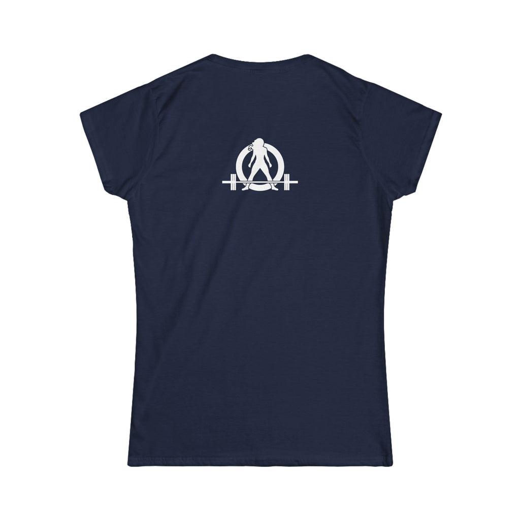 Lift Like A Girl - Women's Softstyle Tee - White Logo Main Front & Back