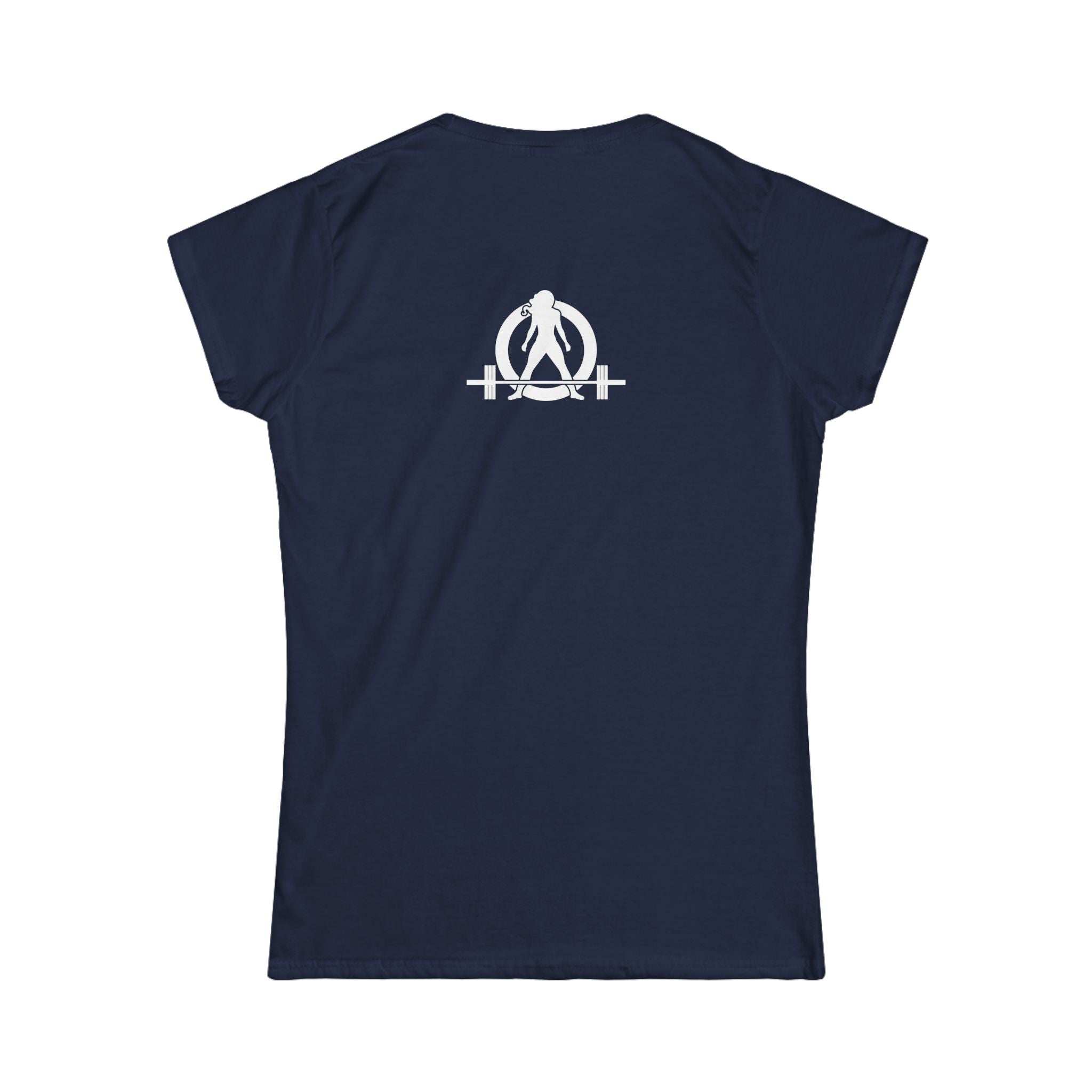 Lift Like A Girl - Women's Softstyle Tee - White Logo Main Front & Back