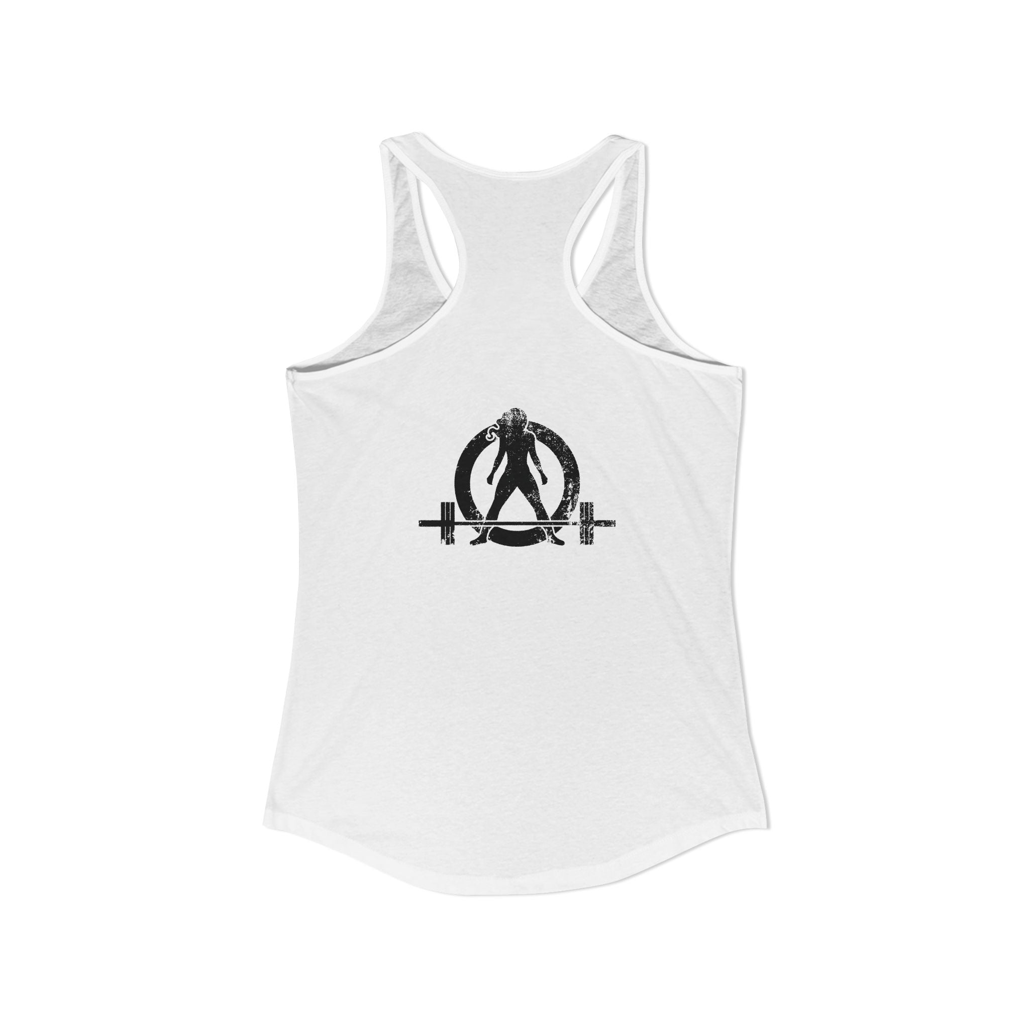 I Could Squat You - Women's Ideal Racerback Tank - Black Front & Back Logo