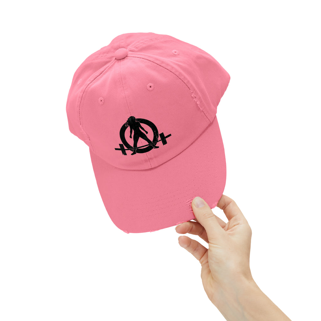 Unisex Distressed Cap - Classic Black Logo