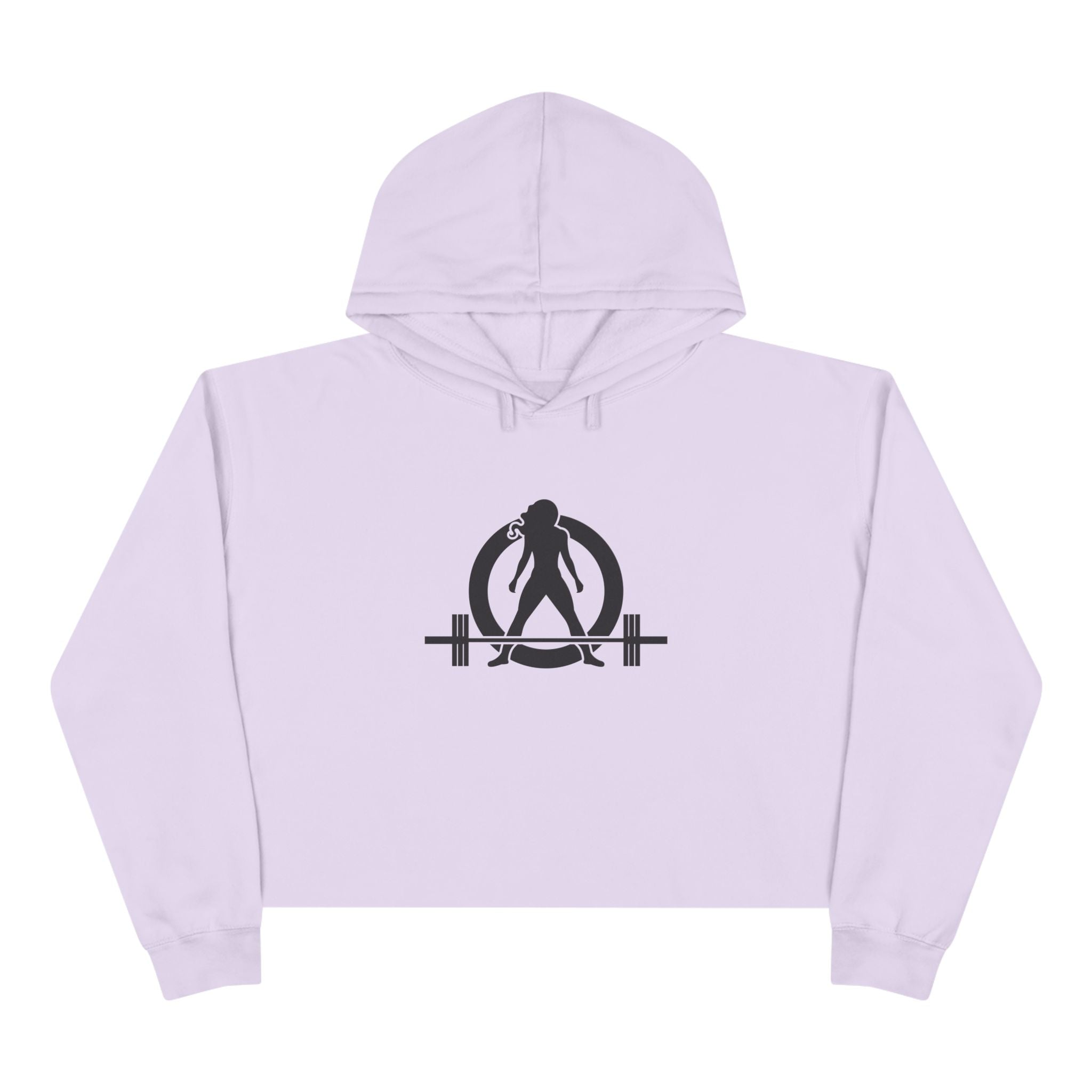 Empowered Crop Hoodie – For Strong Women Who Lift - Black Classic Logo