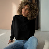 Empowered Crop Hoodie – For Strong Women Who Lift - Black Distressed Logo