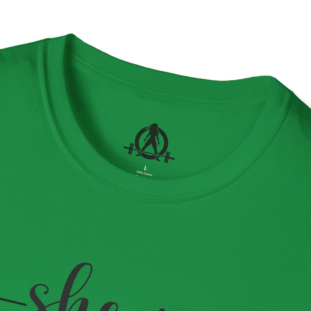 She Is STRONG - Unisex Softstyle T-Shirt - Front Black Print