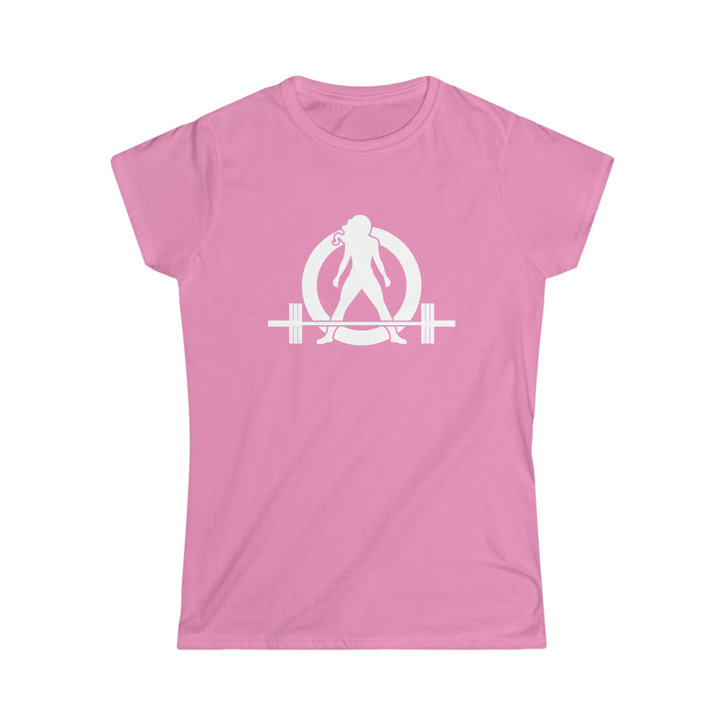I Workout To Burn Off The Crazy - Women's Softstyle Tee - White Logo Print on Front & Back