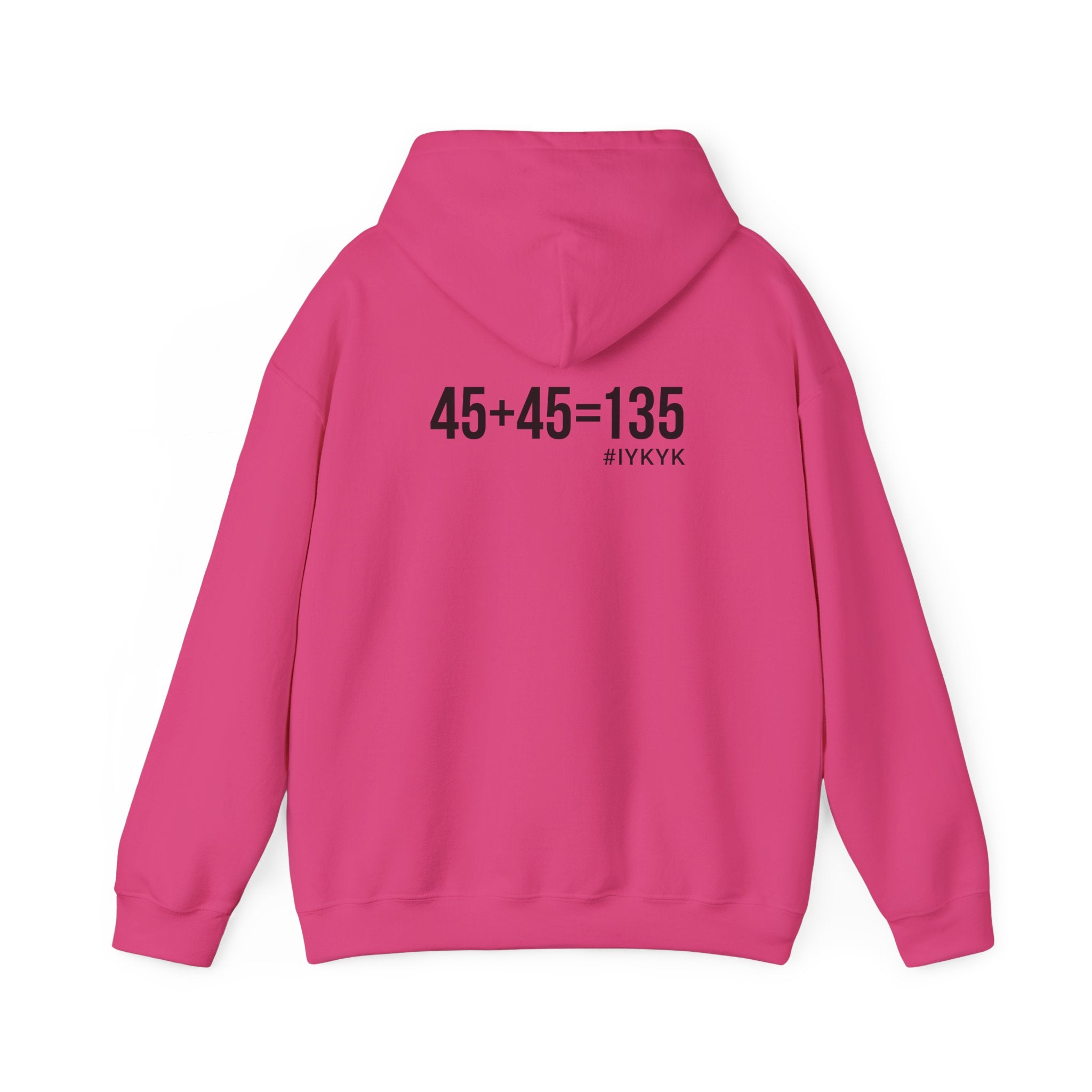45 + 45 = 135 - Unisex Heavy Blend Hooded Sweatshirt  - Black Logo