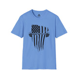 USA Barbell  - Unisex Softstyle T-Shirt - Black Logo - Plain Back