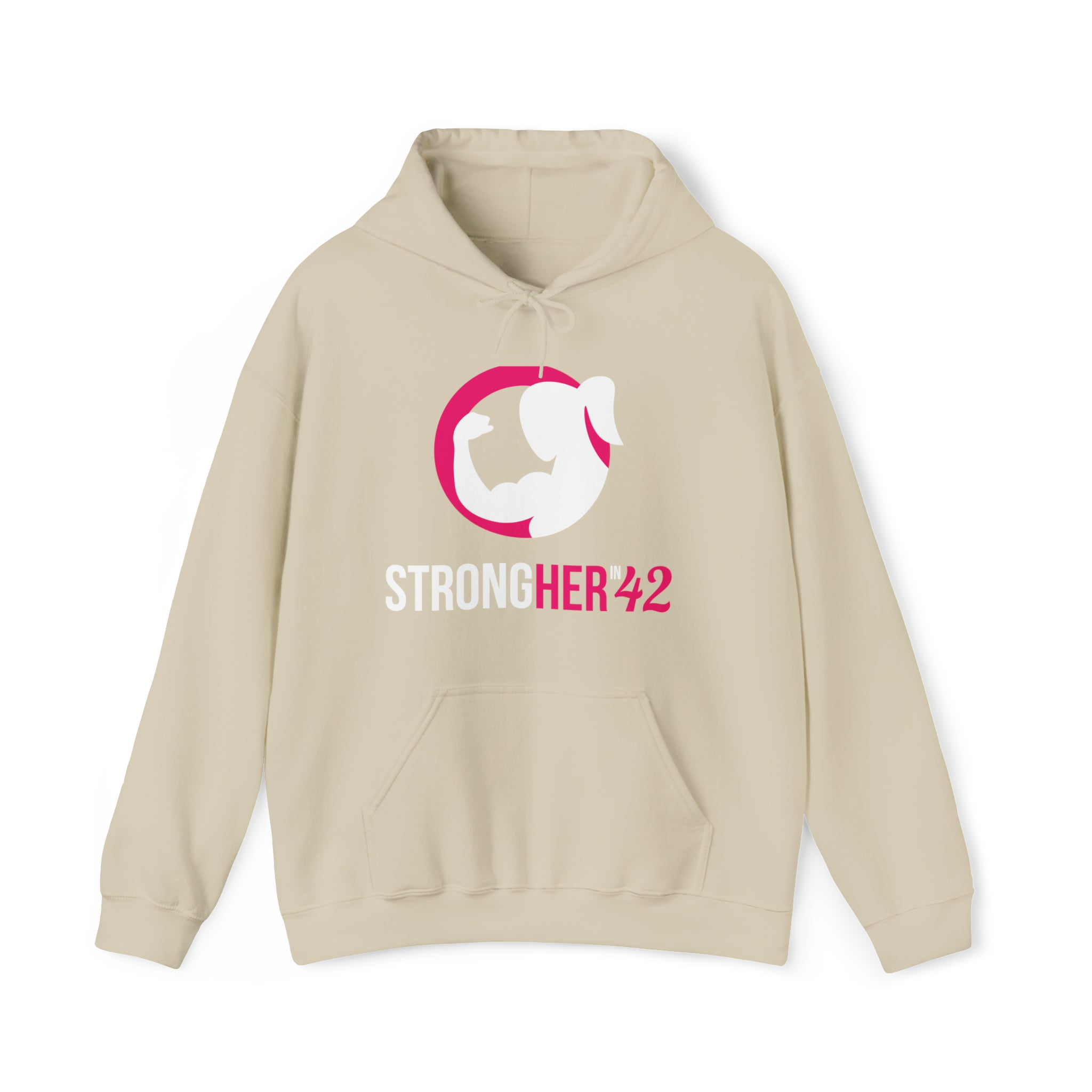 Strong Her in 42 - Classic Color Logo - Unisex Heavy Blend Hooded Sweatshirt