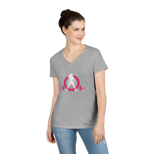 Ladies' V-Neck T-Shirt - Classic Light Logo