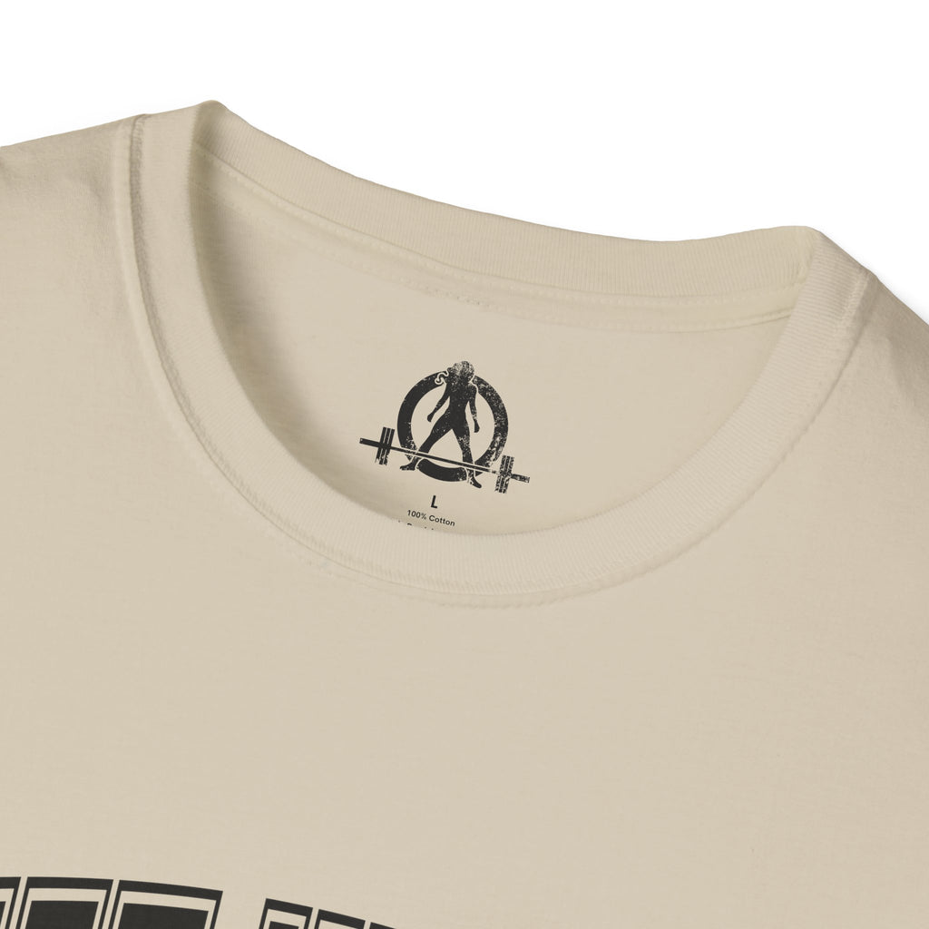 Lift Heavy Shit  - Unisex Softstyle T-Shirt - Black Print on Front Plain Back