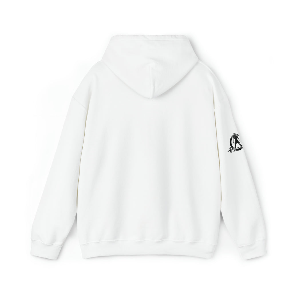 I Could Hip Thrust You - Unisex Heavy Blend Hooded Sweatshirt - Black Logo on Front & Right Sleeve