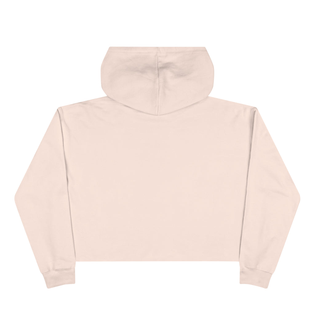 Lift Like A Girl - Crop Hoodie - Pale Pink with Black Logo