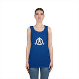 Unisex Heavy Cotton Tank Top -  White Logo - Kick Your Ass